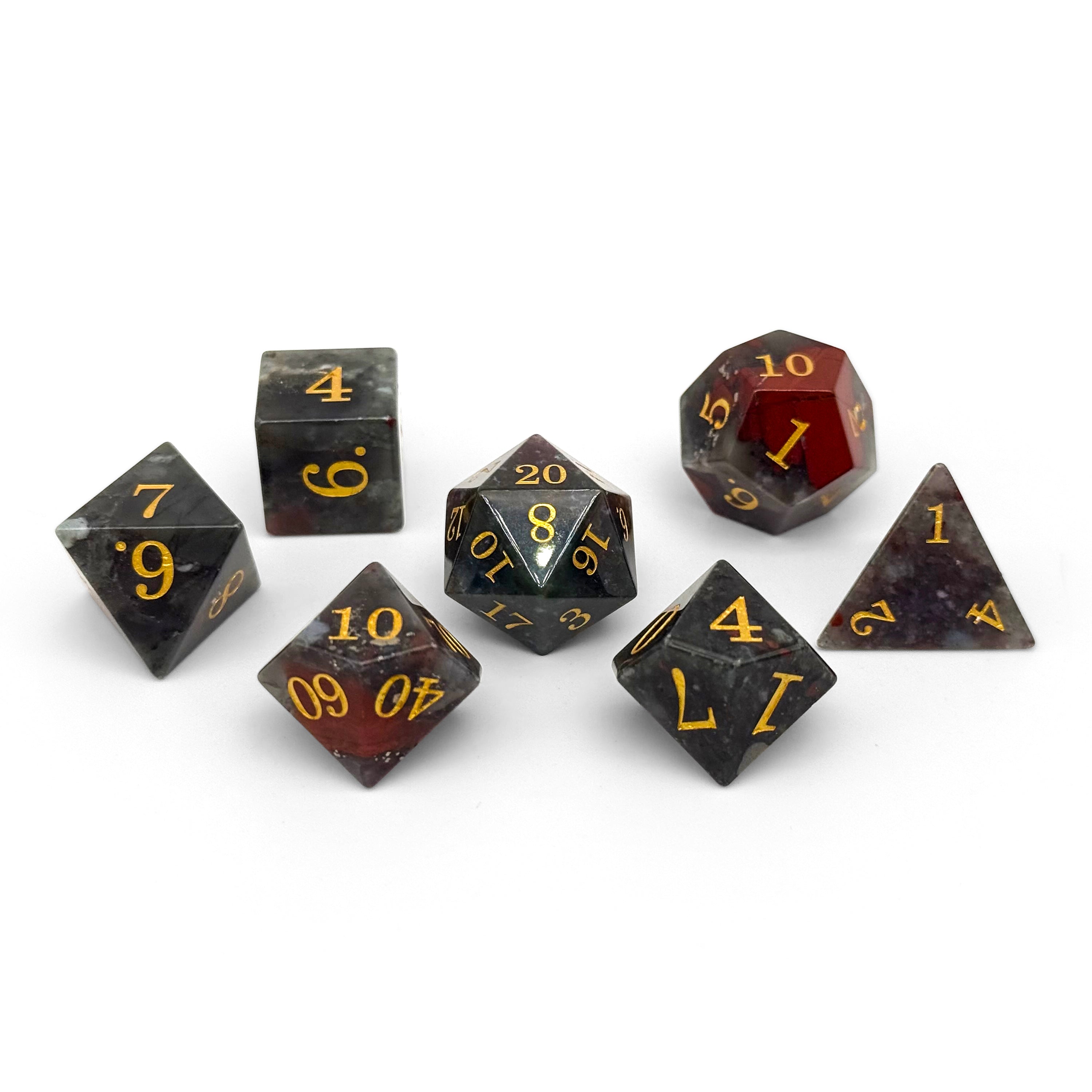 Storybook - Indian Agate-Gemstone Dice-Norse Foundry -Gemstone Dice-Dungeons & Dragons Dice-Gem Dice-D&D Dice-Gaming Dice-Perfect for Tabletop RPGs-Dice Set