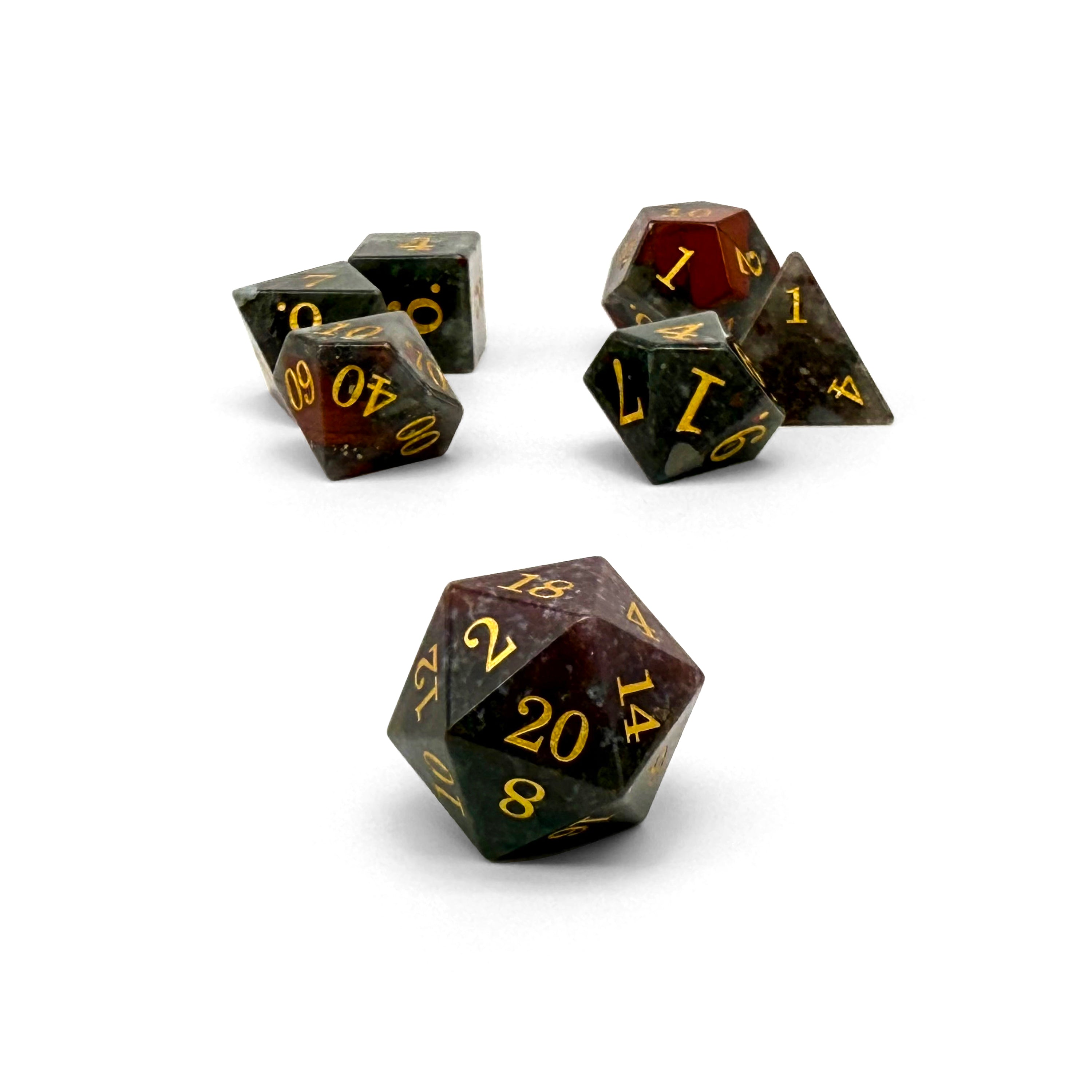 Storybook - Indian Agate-Gemstone Dice-Norse Foundry -Gemstone Dice-Dungeons & Dragons Dice-Gem Dice-D&D Dice-Gaming Dice-Perfect for Tabletop RPGs-Dice Set