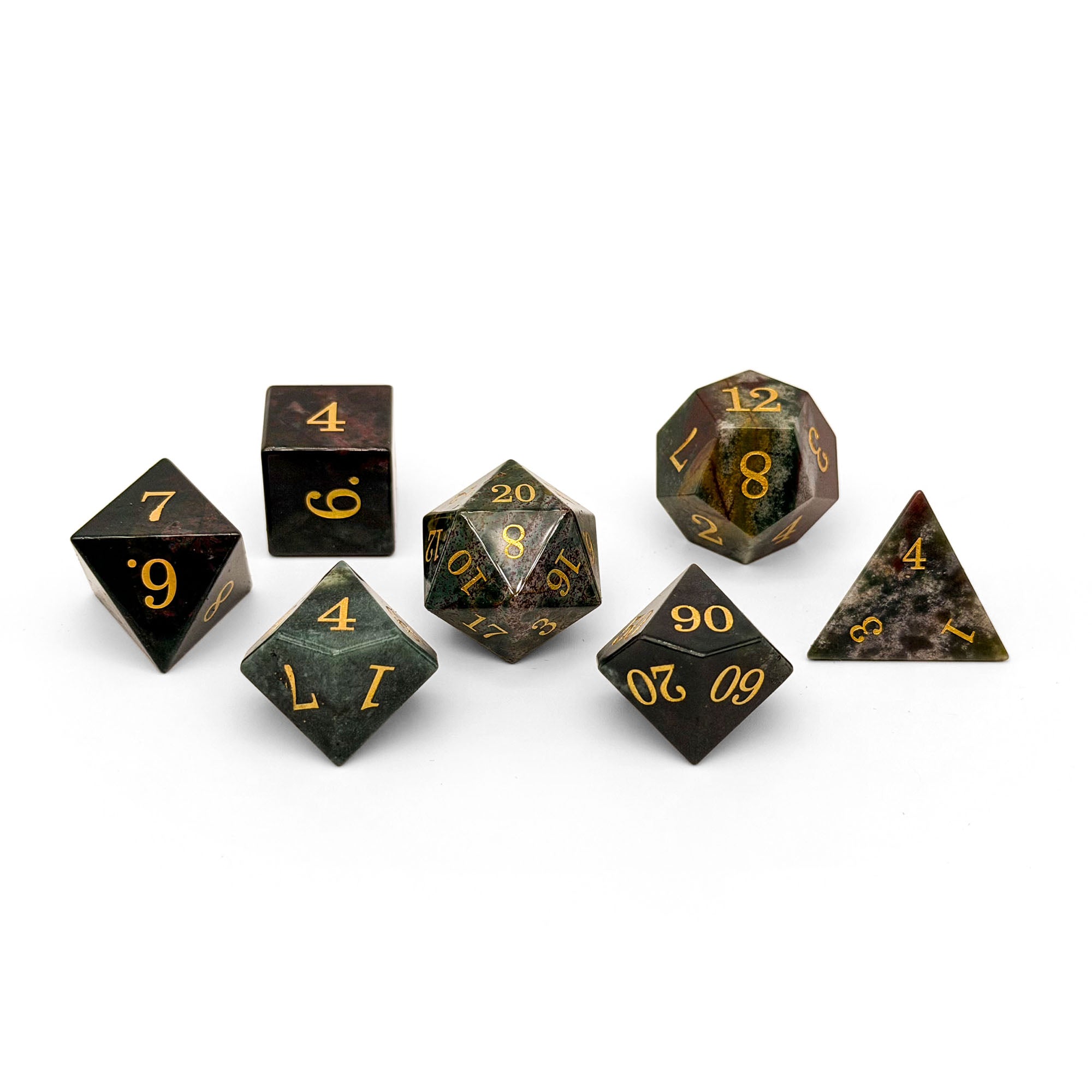 Storybook - Indian Agate-Gemstone Dice-Norse Foundry -Gemstone Dice-Dungeons & Dragons Dice-Gem Dice-DnD Dice-Gaming Dice-Perfect for Tabletop RPGs-Dice Set