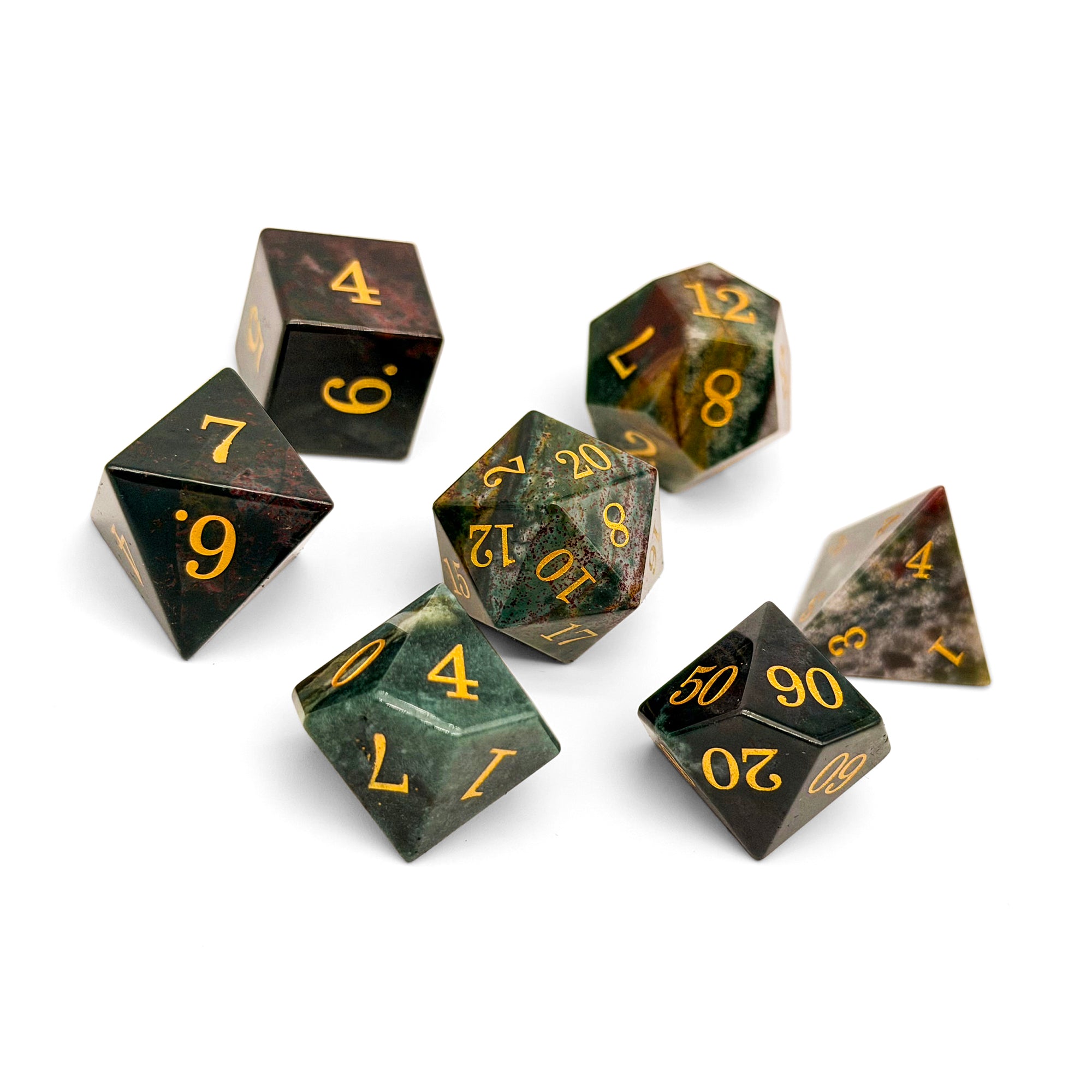 Storybook - Indian Agate-Gemstone Dice-Norse Foundry -Gemstone Dice-Dungeons & Dragons Dice-Gem Dice-DnD Dice-Gaming Dice-Perfect for Tabletop RPGs-Dice Set