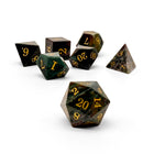 Storybook - Indian Agate-Gemstone Dice-Norse Foundry -Norse Foundry-dungeons & dragons-d&d dice set-rpg dice set-gemstone dice set-d&d-tin book-perfect for tabletop rpgs