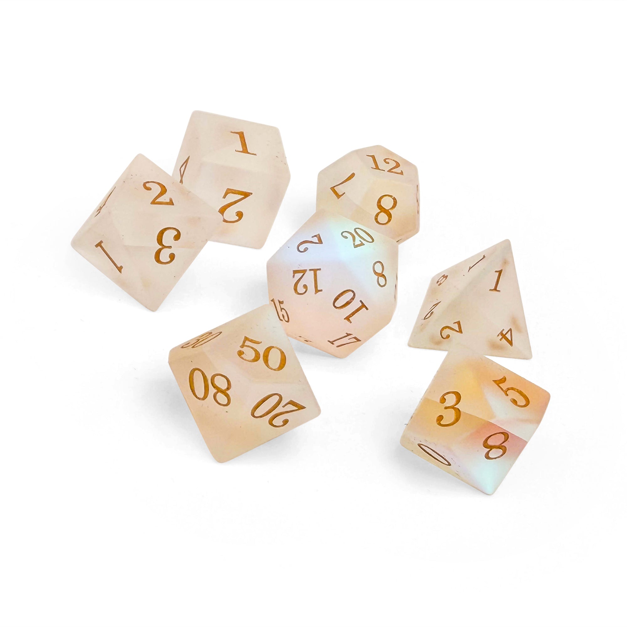 Storybook - K9 Frosted-Glass Dice-Norse Foundry -Glass Dice-Dungeons & Dragons Dice-Glass Dice-DnD Dice-Gaming Dice-Perfect for Tabletop RPGs-Dice Set
