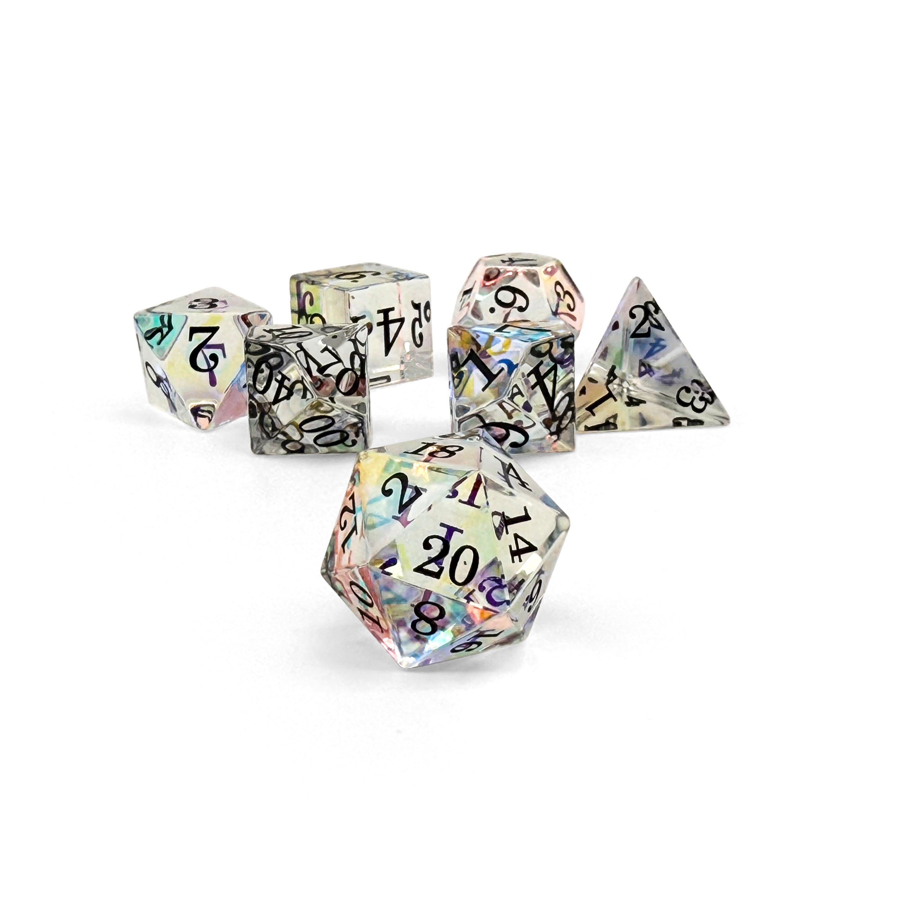 Storybook - K9 Rainbow Glass-Glass Dice-Norse Foundry-Glass Dice-Dungeons & Dragons Dice-Glass Dice-DnD Dice-Gaming Dice-Perfect for Tabletop RPGs-Dice Set