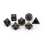 Storybook - Lapis Lazuli-Gemstone Dice-Norse Foundry -Norse Foundry-dungeons & dragons-d&d dice set-rpg dice set-gemstone dice set-d&d-tin book-perfect for tabletop rpgs