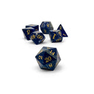 Storybook - Lapis Lazuli-Gemstone Dice-Norse Foundry -Norse Foundry-dungeons & dragons-d&d dice set-rpg dice set-gemstone dice set-d&d-tin book-perfect for tabletop rpgs