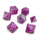 Sugar Bomb - Nimbus™ 7 Piece RPG Set 6063 Aluminum Wondrous Dice-Aluminum Dice-Norse Foundry-Norse Foundry-aluminum dice-dungeons & dragons-d&d dice set-rpg dice set-aluminum d&d dice set-d&d-lightweight-perfect for tabletop rpgs