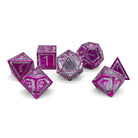 Sugar Bomb - Nimbus™ 7 Piece RPG Set 6063 Aluminum Wondrous Dice-Aluminum Dice-Norse Foundry-Norse Foundry-aluminum dice-dungeons & dragons-d&d dice set-rpg dice set-aluminum d&d dice set-d&d-lightweight-perfect for tabletop rpgs
