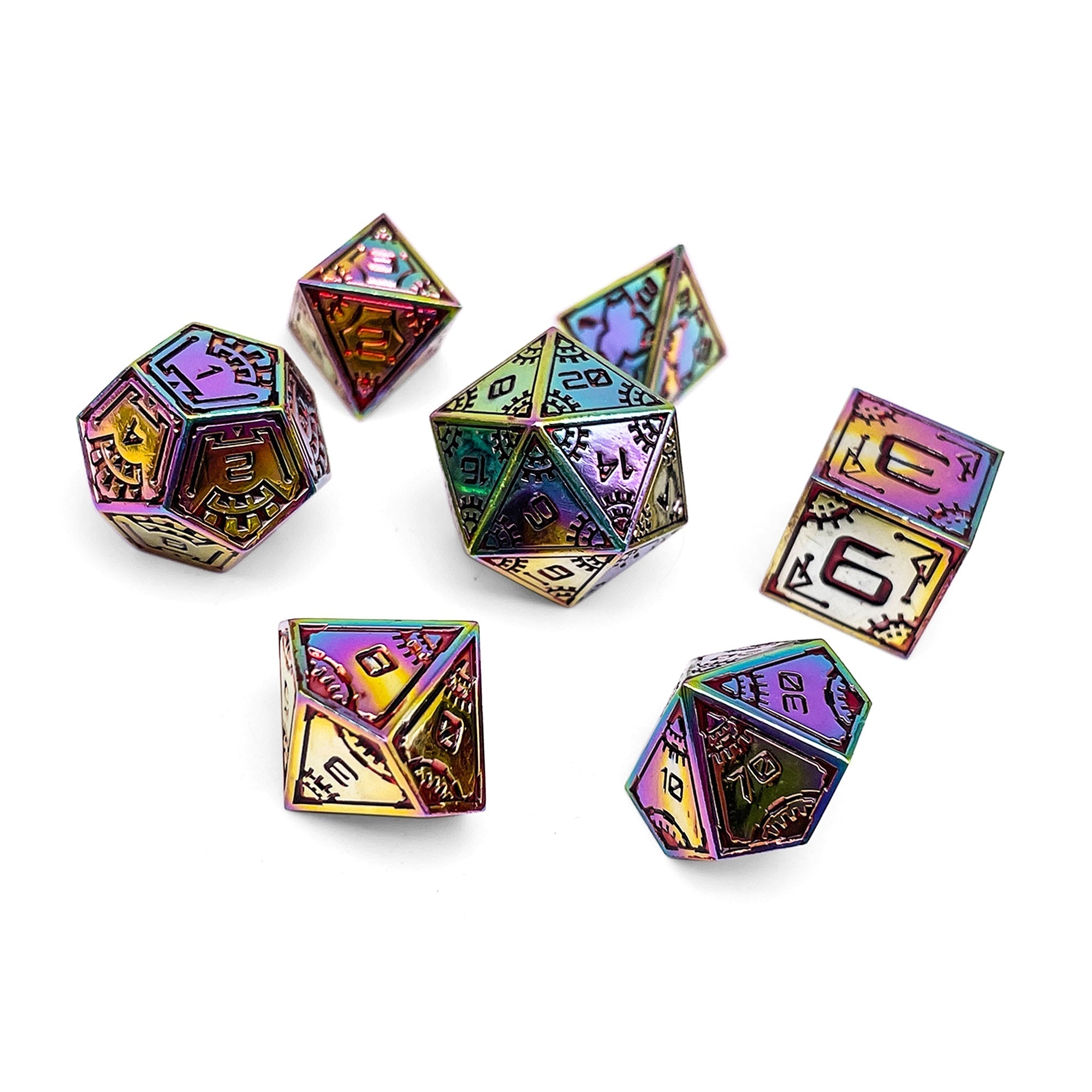 Super Nova - Space Dice 7 Piece RPG Set Alloy Metal Dice-Metal - Zinc Alloy Dice-Norse Foundry-Dungeons and Dragons-D&D Dice-D20-Metal Dice Set-DnD-D&D Metal Dice Set-Perfect for Tabletop RPGs