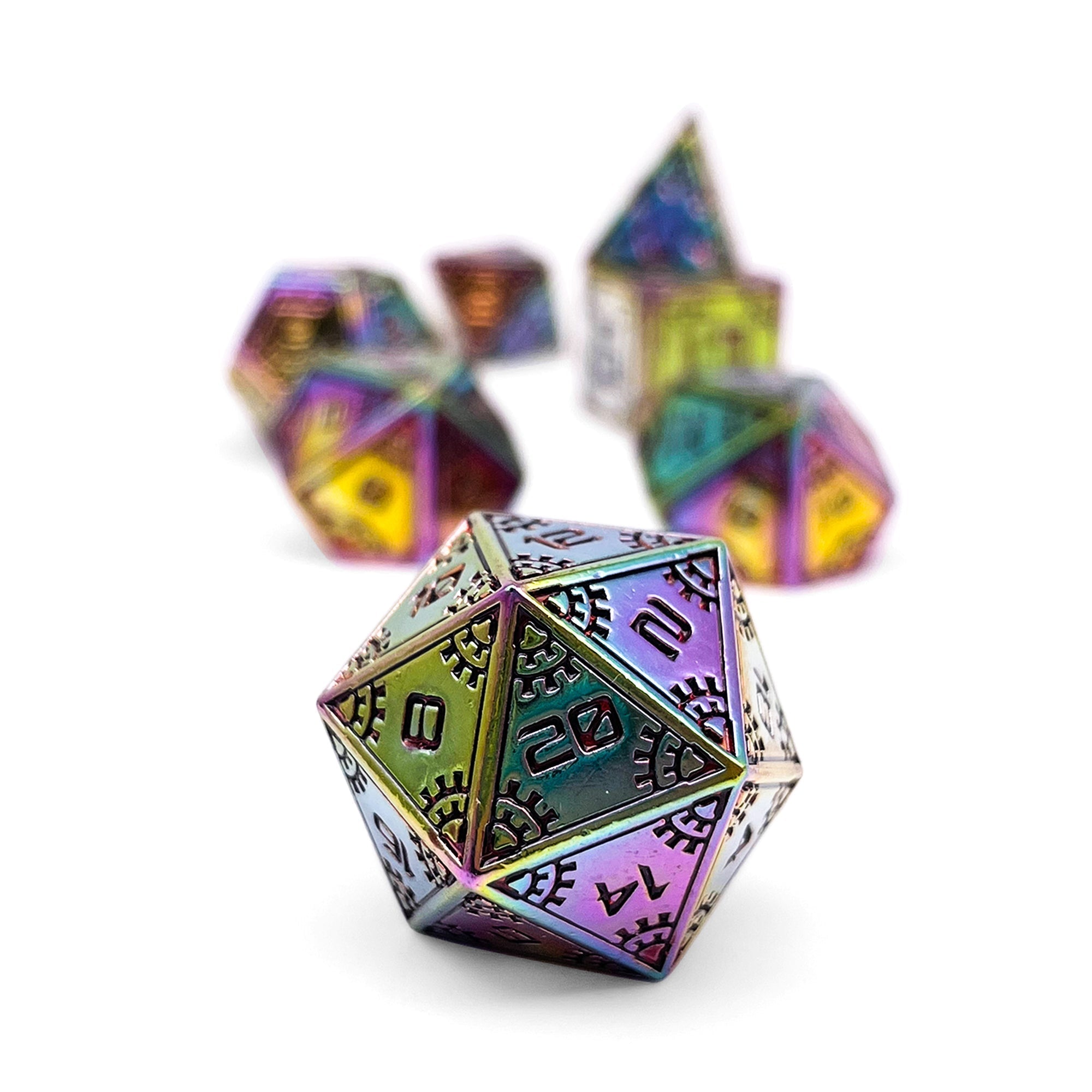 Super Nova - Space Dice 7 Piece RPG Set Alloy Metal Dice-Metal - Zinc Alloy Dice-Norse Foundry-Dungeons and Dragons-DND Dice-D20-Metal Dice Set-DND-D&D Metal Dice Set-Perfect for Tabletop RPGs