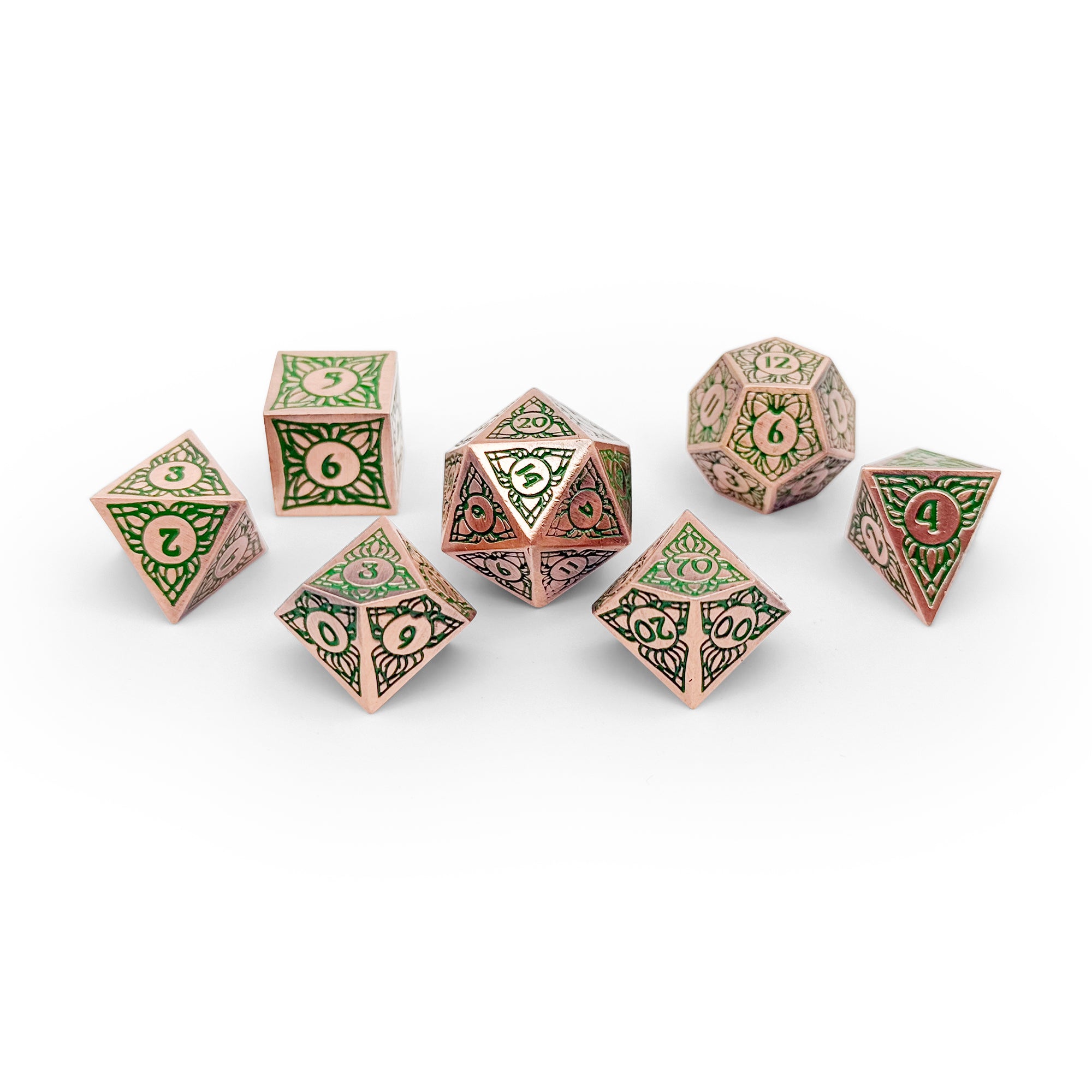 Sylvan Weaver - Celestial Orchid - Metal Dice Set-Metal - Zinc Alloy Dice-Norse Foundry-Dungeons and Dragons-D&D Dice-D20-Dice Set-D&D-Perfect for Tabletop RPGs