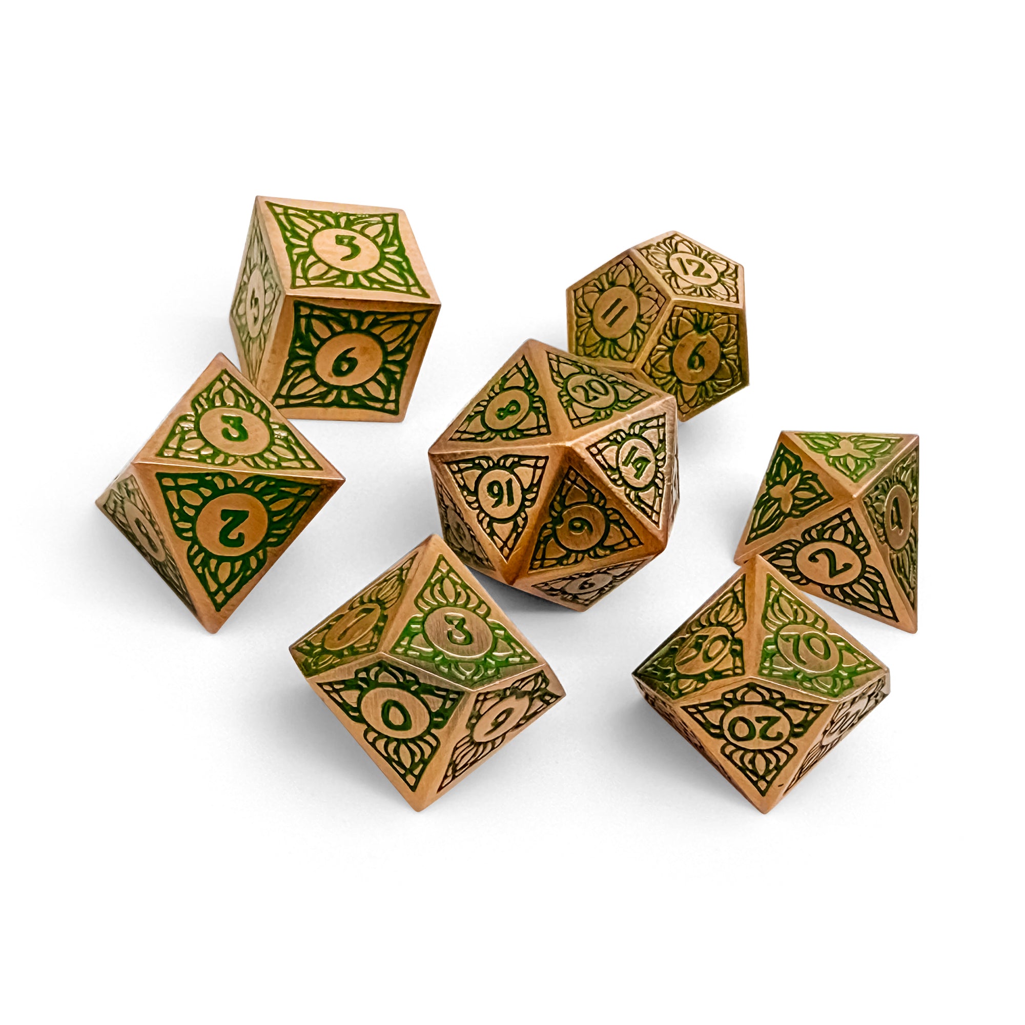 Sylvan Weaver - Celestial Orchid - Metal Dice Set-Metal - Zinc Alloy Dice-Norse Foundry-Dungeons and Dragons-DND Dice-D20-Dice Set-D&D-Perfect for Tabletop RPGs