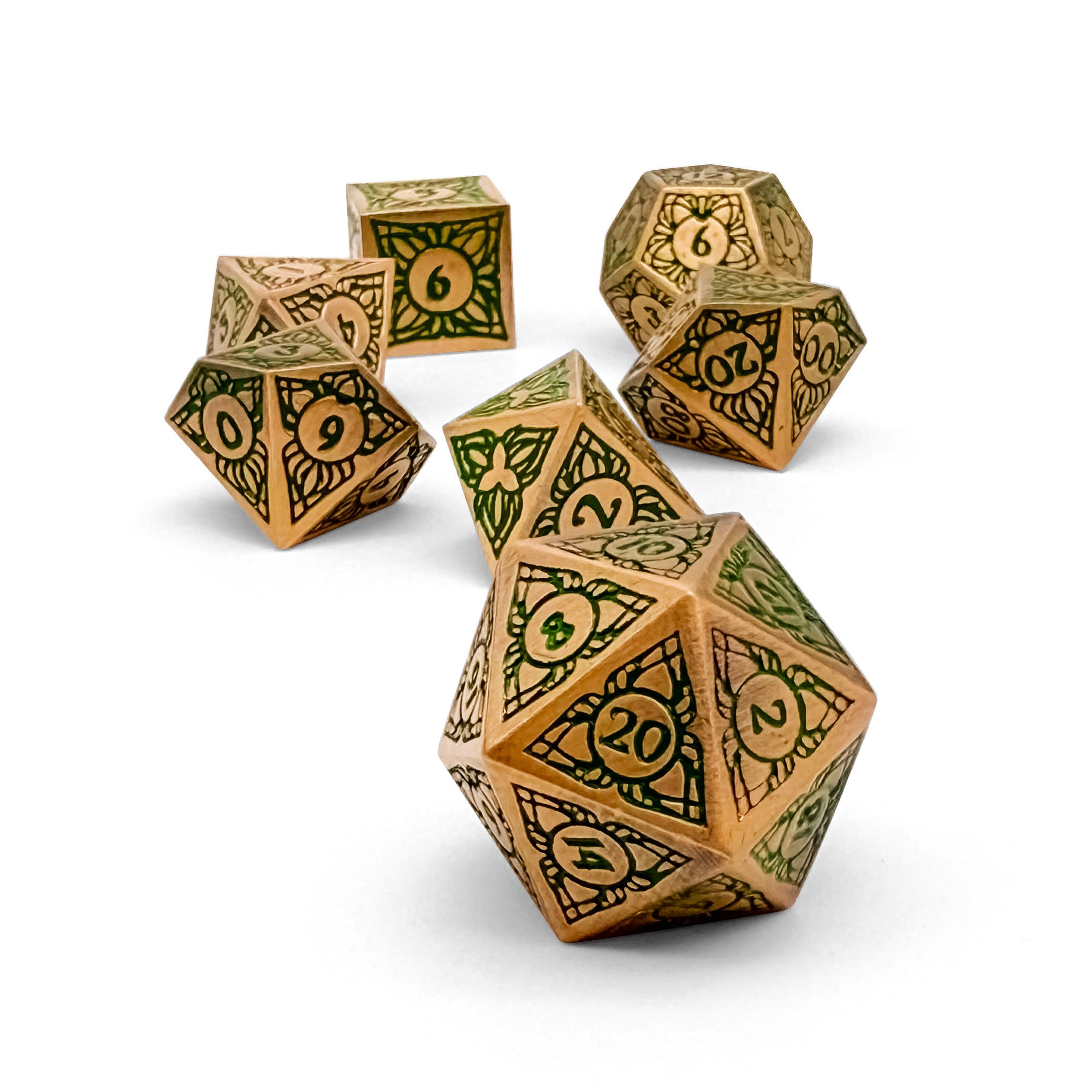 Sylvan Weaver - Celestial Orchid - Metal Dice Set-Metal - Zinc Alloy Dice-Norse Foundry-Dungeons and Dragons-DND Dice-D20-Dice Set-D&D-Perfect for Tabletop RPGs