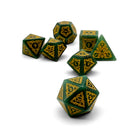 Sylvan Weaver - Green Aventurine-Gemstone Dice-Norse Foundry-Dungeons and Dragons-D&D Dice-D20-Dice Set-D&D-Perfect for Tabletop RPGs