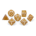 Sylvan Weaver - Shattered Opalite - Gold Font-Gemstone Dice-Norse Foundry-Norse Foundry-dungeons & dragons-d&d dice set-rpg dice set-gemstone dice set-d&d-perfect for tabletop rpgs