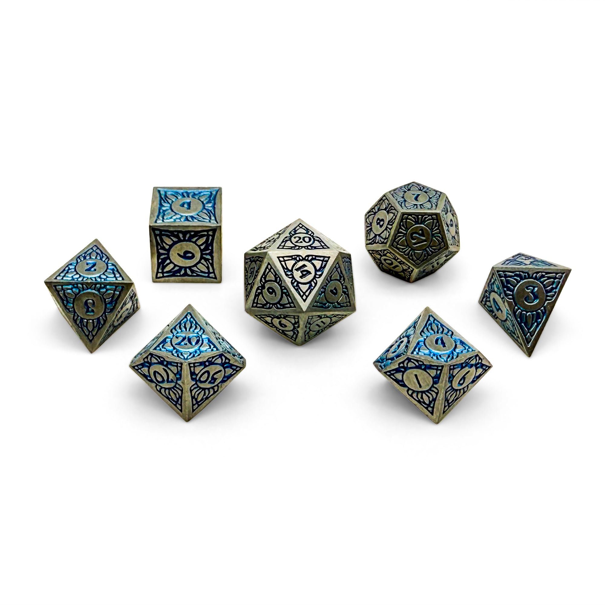 Sylvan Weaver - Skyforge Aegis - Metal Dice Set-Metal - Zinc Alloy Dice-Norse Foundry-Norse Foundry-dungeons & dragons-d&d dice set-rpg dice set-d20-metal dice set-d&d-perfect for tabletop rpgs