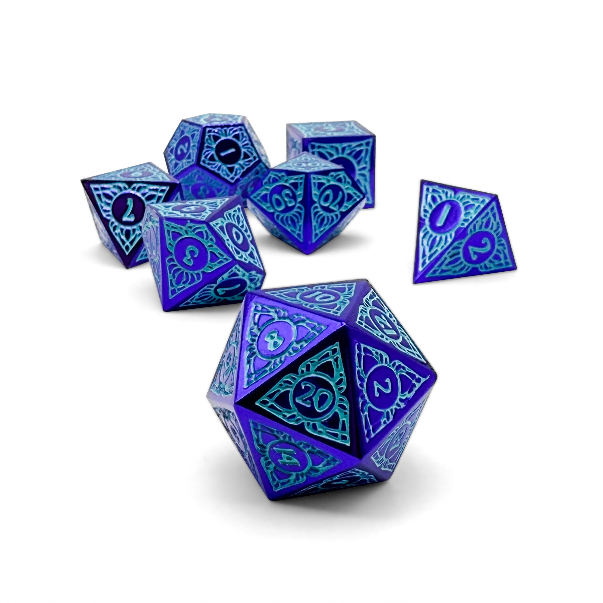 Sylvan Weaver - Twilight Bloom - Metal Dice Set-Metal - Zinc Alloy Dice-Norse Foundry-Dungeons and Dragons-DnD Dice-D20-Dice Set-DnD-Perfect for Tabletop RPGs