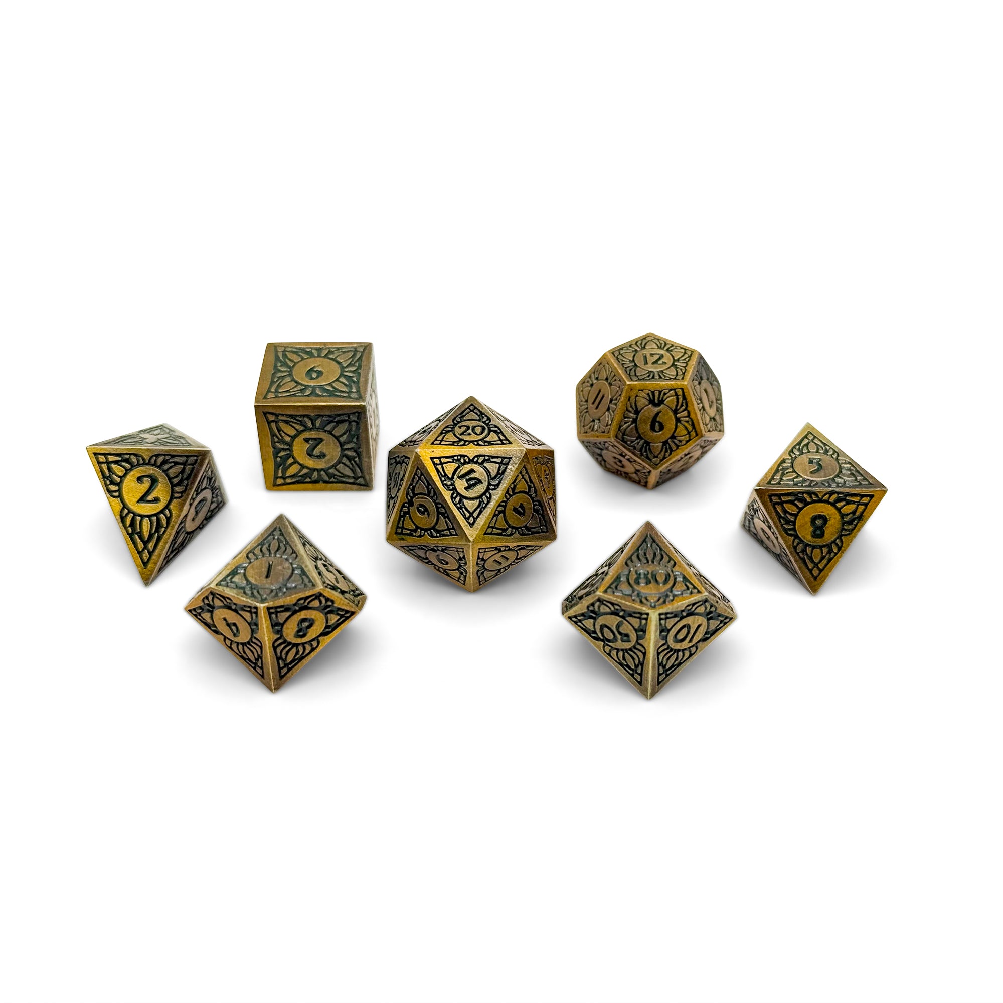 Sylvan Weaver - Verdant Vanguard - Metal Dice Set-Metal - Zinc Alloy Dice-Norse Foundry-Dungeons and Dragons-D&D Dice-D20-Dice Set-D&D-Perfect for Tabletop RPGs