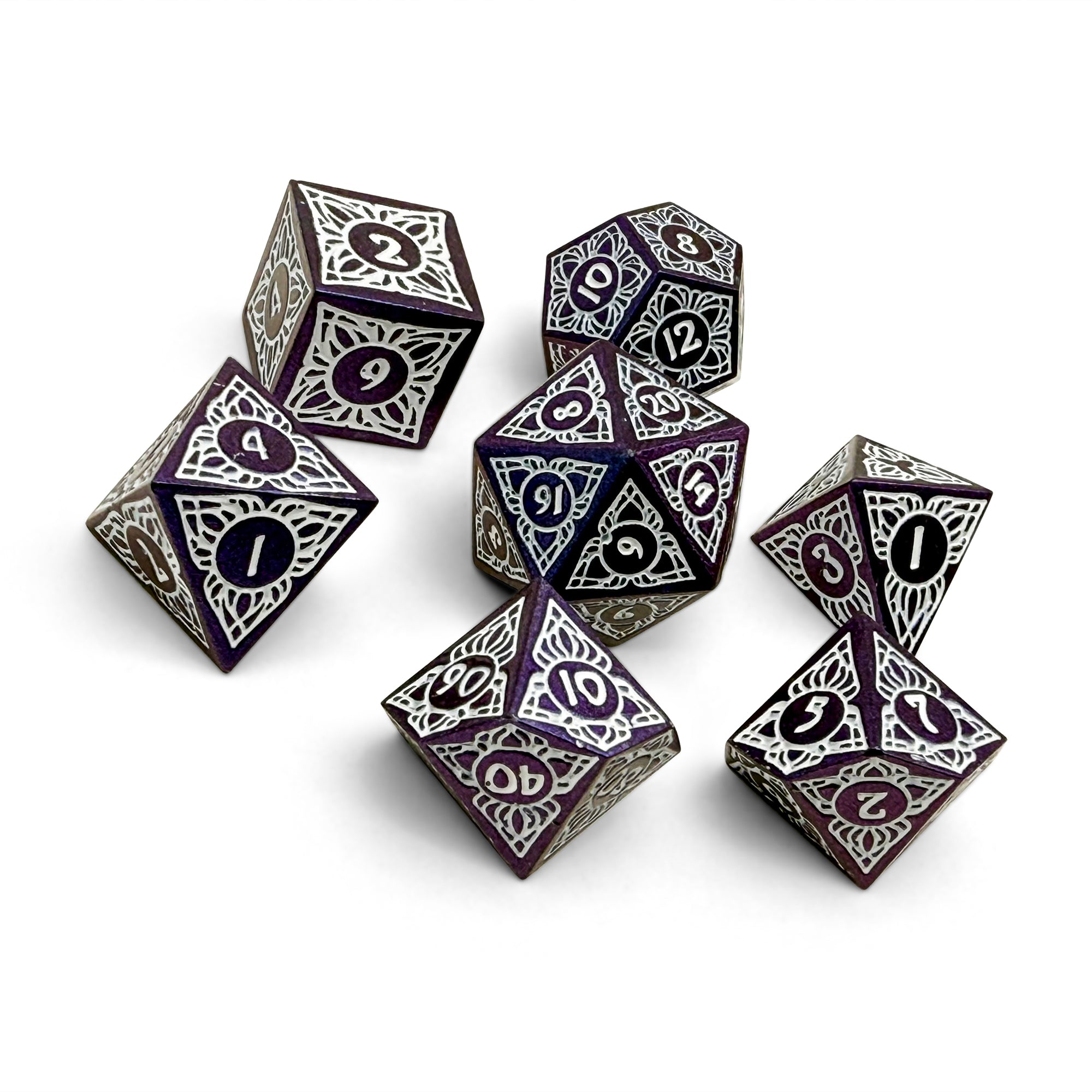 Sylvan Weaver - Wisp Caller - Metal Dice Set-Metal - Zinc Alloy Dice-Norse Foundry-Dungeons and Dragons-D&D Dice-D20-Dice Set-D&D-Perfect for Tabletop RPGs