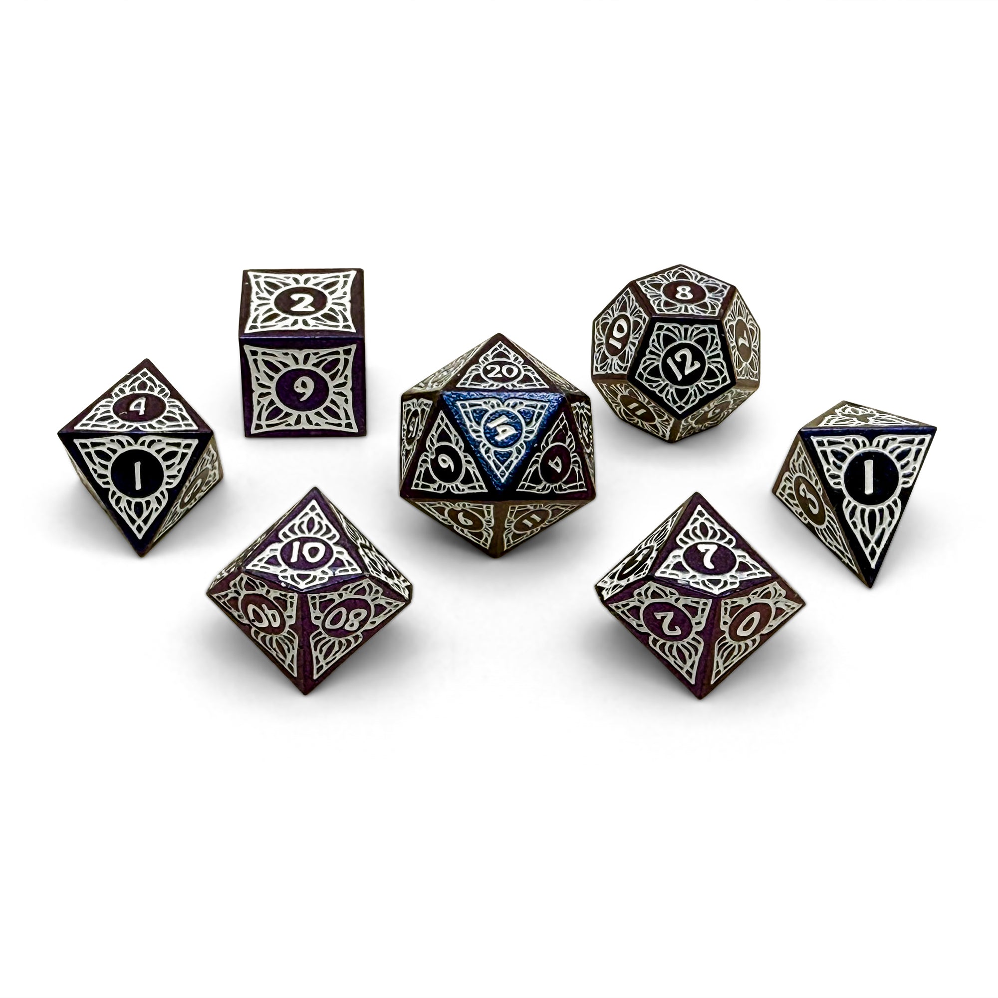 Sylvan Weaver - Wisp Caller - Metal Dice Set-Metal - Zinc Alloy Dice-Norse Foundry-Dungeons and Dragons-DND Dice-D20-Dice Set-D&D-Perfect for Tabletop RPGs