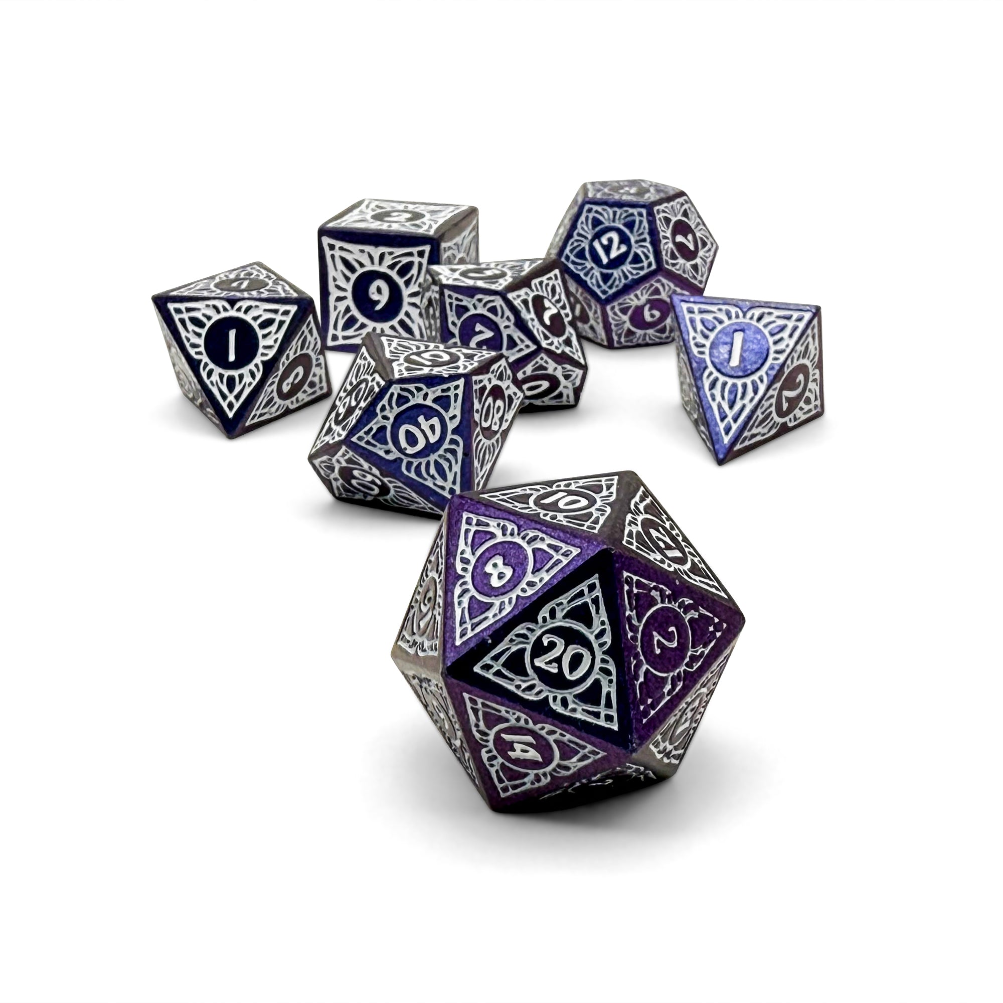 Sylvan Weaver - Wisp Caller - Metal Dice Set-Metal - Zinc Alloy Dice-Norse Foundry-Dungeons and Dragons-DND Dice-D20-Dice Set-D&D-Perfect for Tabletop RPGs
