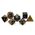 Tiger's Eye - 7 Piece RPG Set Gemstone Dice-Gemstone Dice-Norse Foundry-Gemstone Dice-Dungeons and Dragons Dice-Gem Dice-DND Dice-Gaming Dice-Perfect for Tabletop RPGs-Dice Set