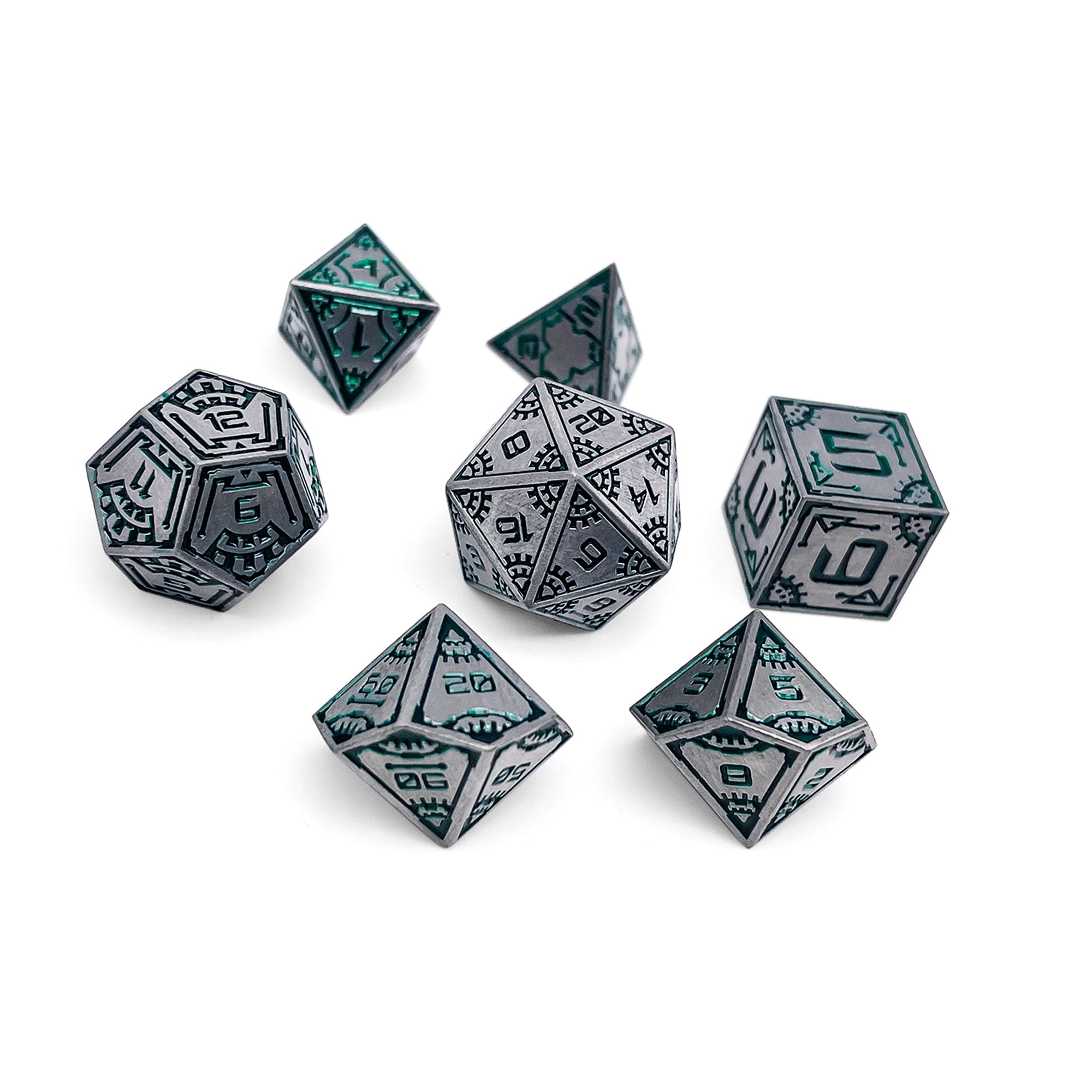 Tractor Beam - Space Dice 7 Piece RPG Set Alloy Metal Dice-Metal - Zinc Alloy Dice-Norse Foundry-Dungeons and Dragons-D&D Dice-D20-Metal Dice Set-D&D-D&D Metal Dice Set-Perfect for Tabletop RPGs