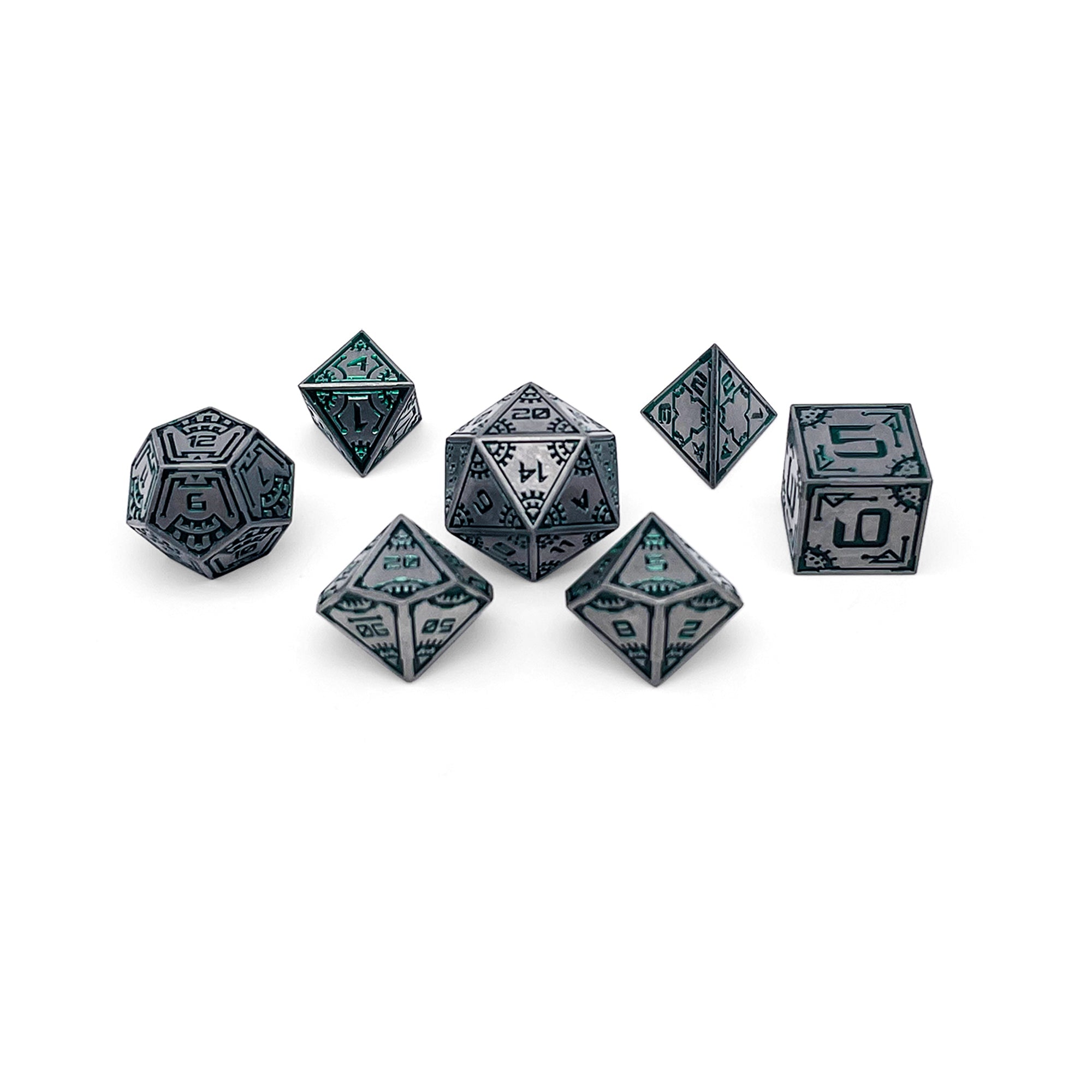 Tractor Beam - Space Dice 7 Piece RPG Set Alloy Metal Dice-Metal - Zinc Alloy Dice-Norse Foundry-Dungeons and Dragons-D&D Dice-D20-Metal Dice Set-DND-D&D Metal Dice Set-Perfect for Tabletop RPGs