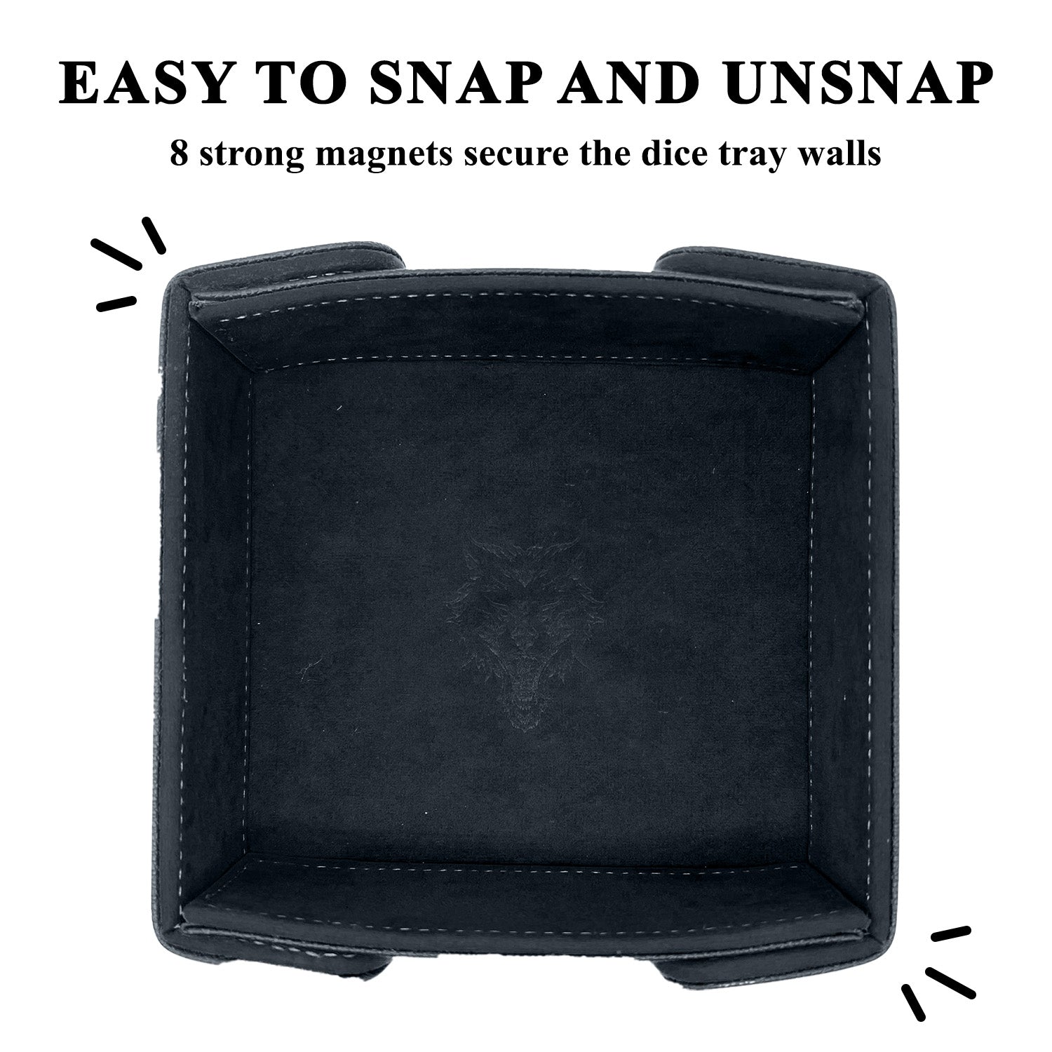 Tray of Folding™ Magnetic - Black-Dice Tray-Norse Foundry-Dice Tray-D&D Dice Tray-D&D Dice Tray-D&D Accessories-DnD Dice Storage