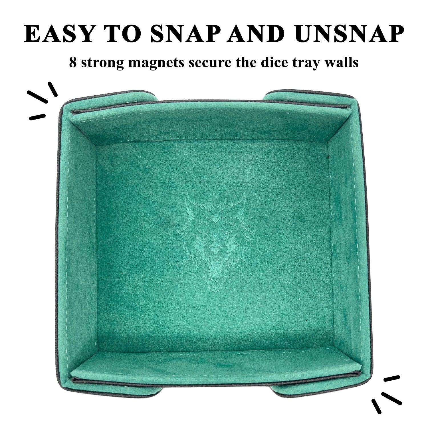 Tray of Folding™ Magnetic - Green-Dice Tray-Norse Foundry-Dice Tray-D&D Dice Tray-D&D Dice Tray-D&D Accessories-DnD Dice Storage