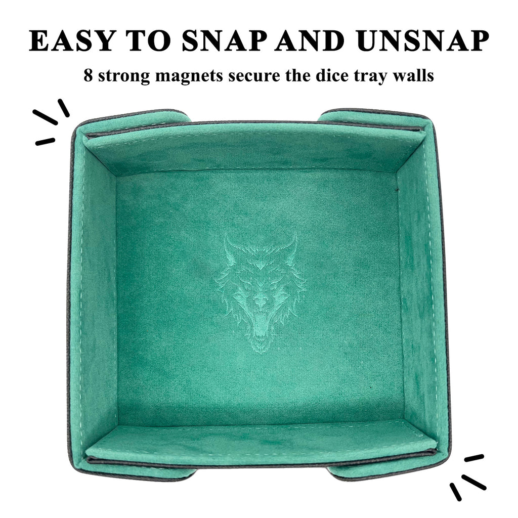 Tray of Folding™ Magnetic - Green-Dice Tray-Norse Foundry-Dice Tray-D&D Dice Tray-D&D Dice Tray-D&D Accessories-DnD Dice Storage