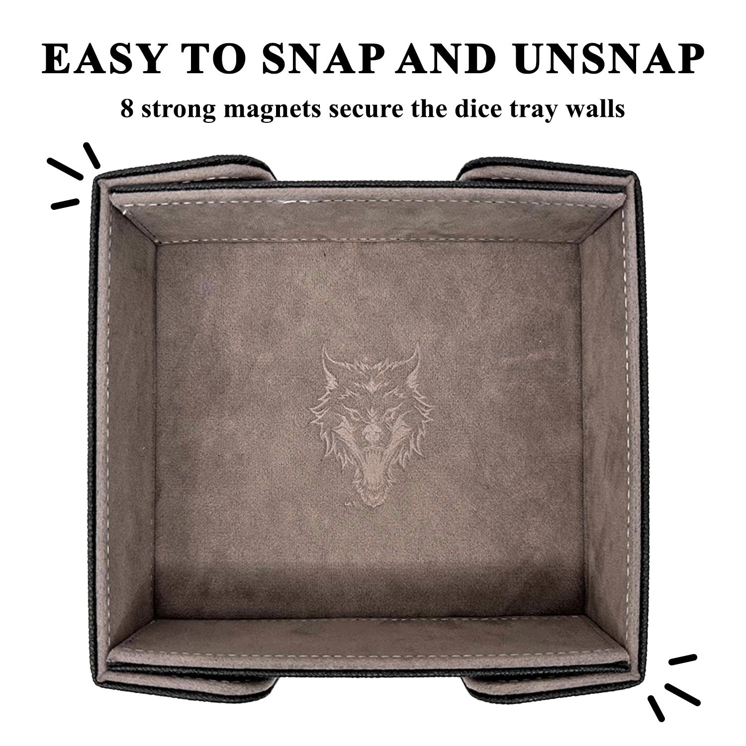 Tray of Folding™ Magnetic - Grey-Dice Tray-Norse Foundry-Dice Tray-D&D Dice Tray-D&D Dice Tray-D&D Accessories-DnD Dice Storage