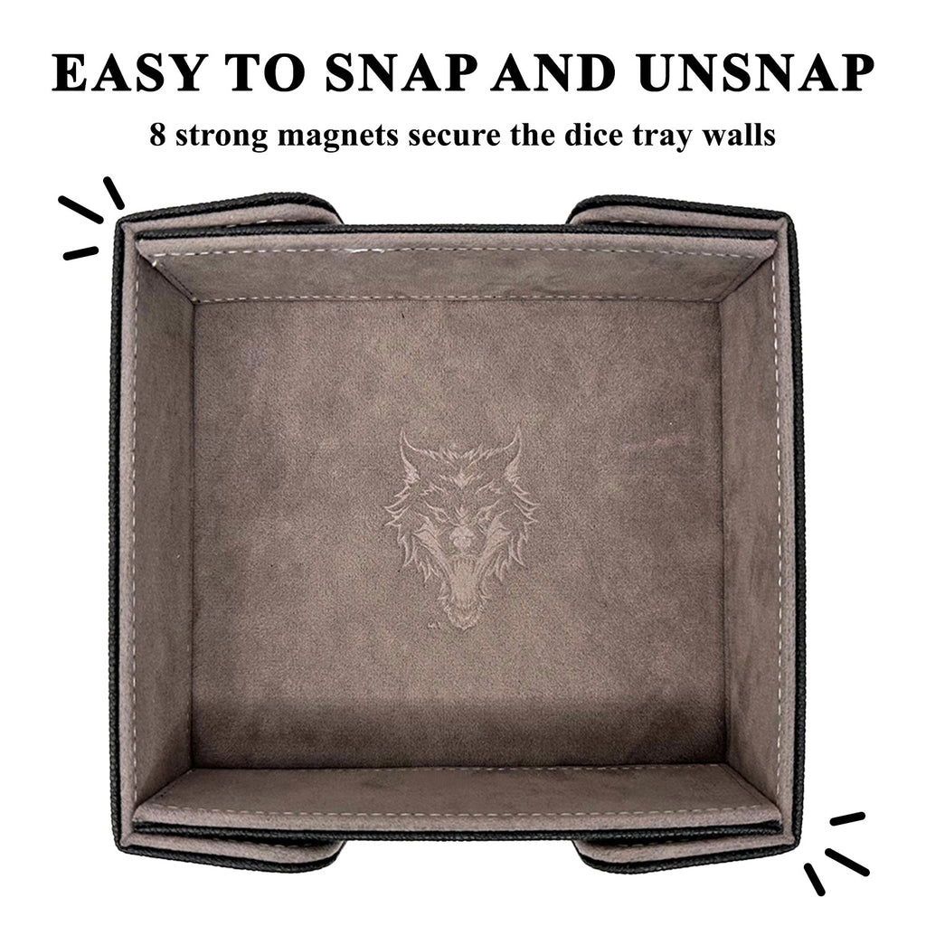 Tray of Folding™ Magnetic - Grey-Dice Tray-Norse Foundry-Dice Tray-D&D Dice Tray-D&D Dice Tray-D&D Accessories-DnD Dice Storage