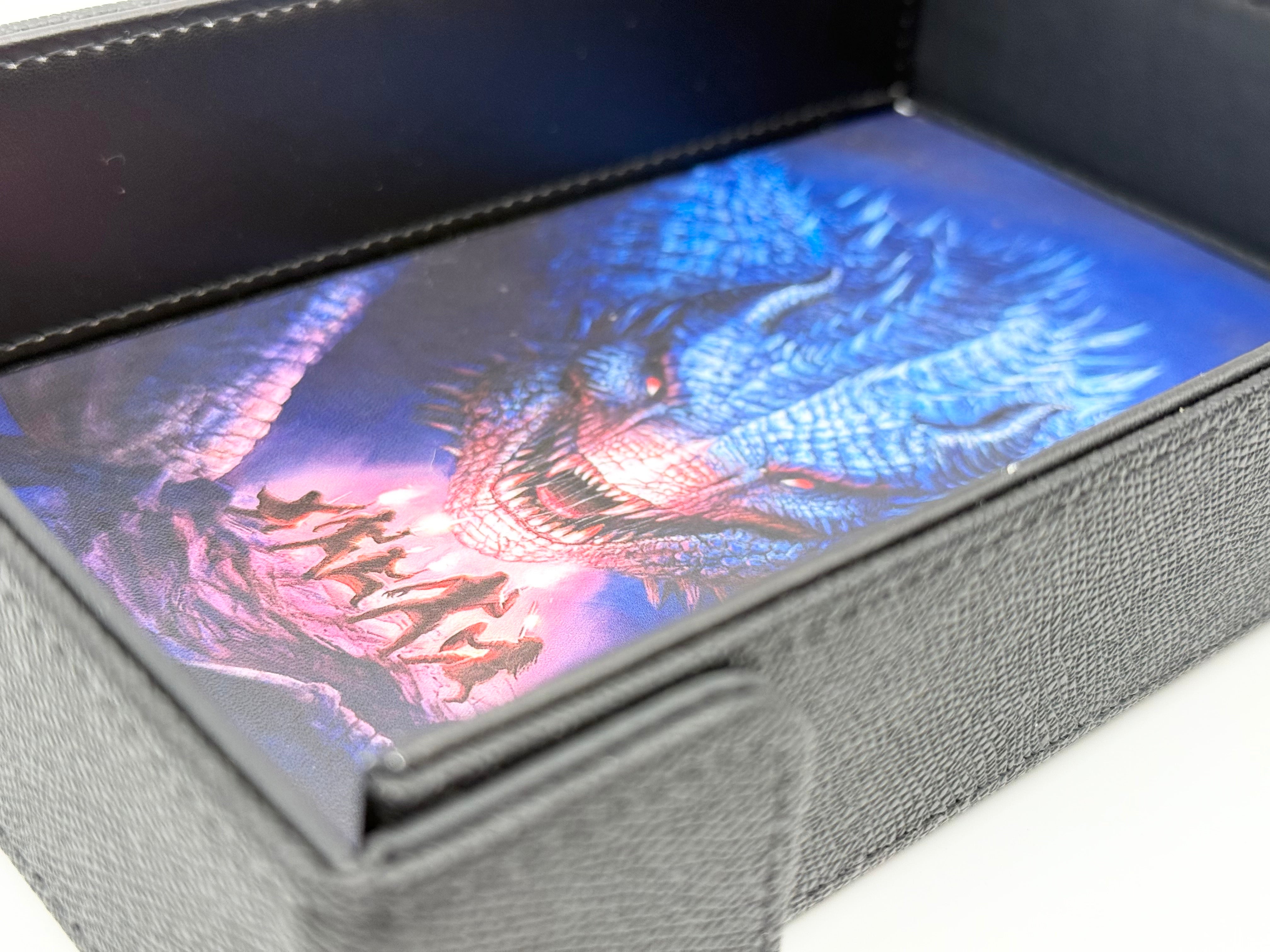 Tray of Folding™ Magnetic - Midnight Dragon by Crystal Sully-Crystal Sully Dice Tray-Norse Foundry -Dice Tray-D&D Dice Tray-D&D Dice Tray-D&D Accessories-D&D Dice Storage-Collection Item