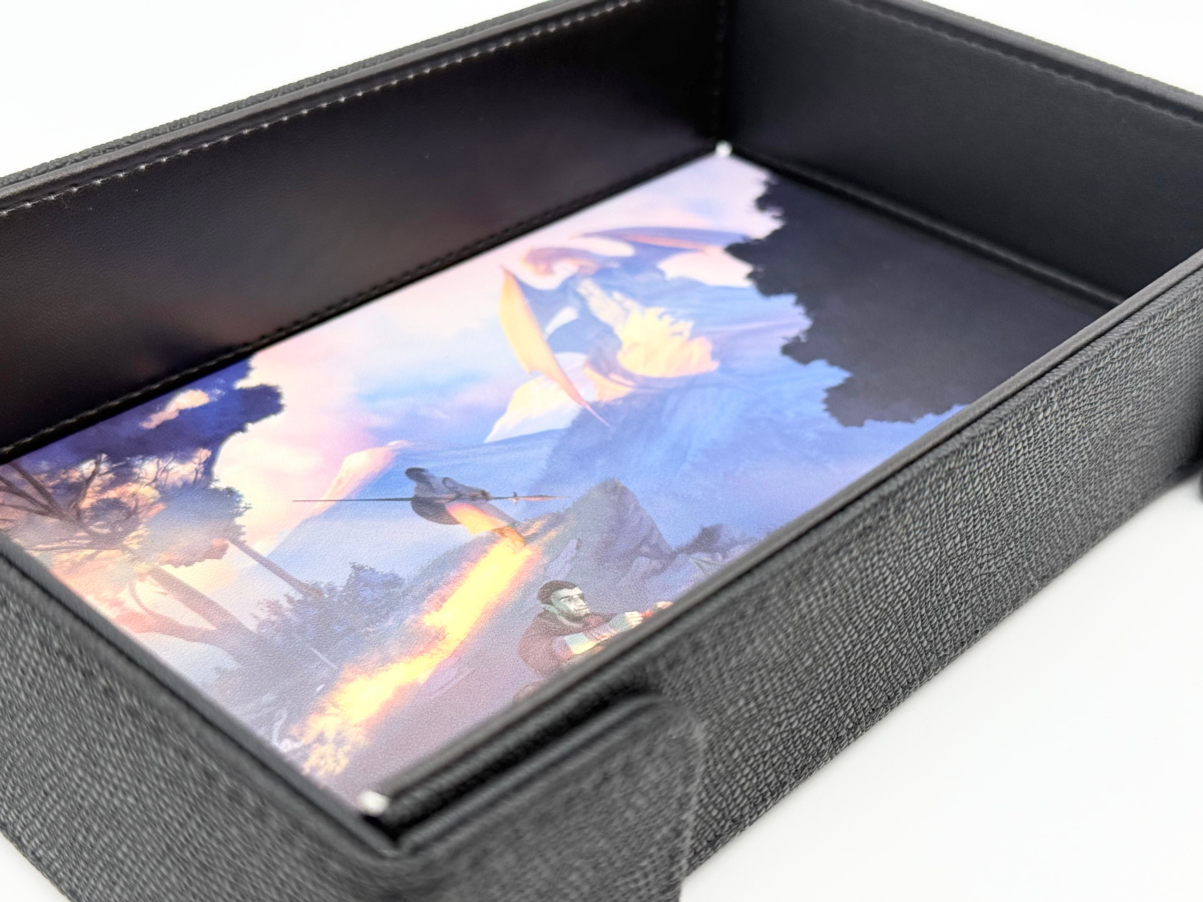 Tray of Folding™ Magnetic - The Adventure Ahead by Nahuel Ventura-Nahuel Ventura Dice Tray-Norse Foundry -Dice Tray-DND Dice Tray-DND Dice Tray-D&D Accessories-D&D Dice Storage-Collection Item