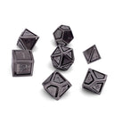 Tungsten - Nimbus™ 7 Piece RPG Set True Metal Dice-Metal Dice-Norse Foundry-Norse Foundry-dungeons & dragons-d&d dice set-rpg dice set-metal dice set-d&d-luxury dice-perfect for tabletop rpgs