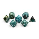 Turquoise Blue Coral Fossil - 7 Piece RPG Set Gemstone Dice-Gemstone Dice-Norse Foundry-Gemstone Dice-Dungeons and Dragons Dice-Gem Dice-D&D Dice-Gaming Dice-Perfect for Tabletop RPGs-Dice Set