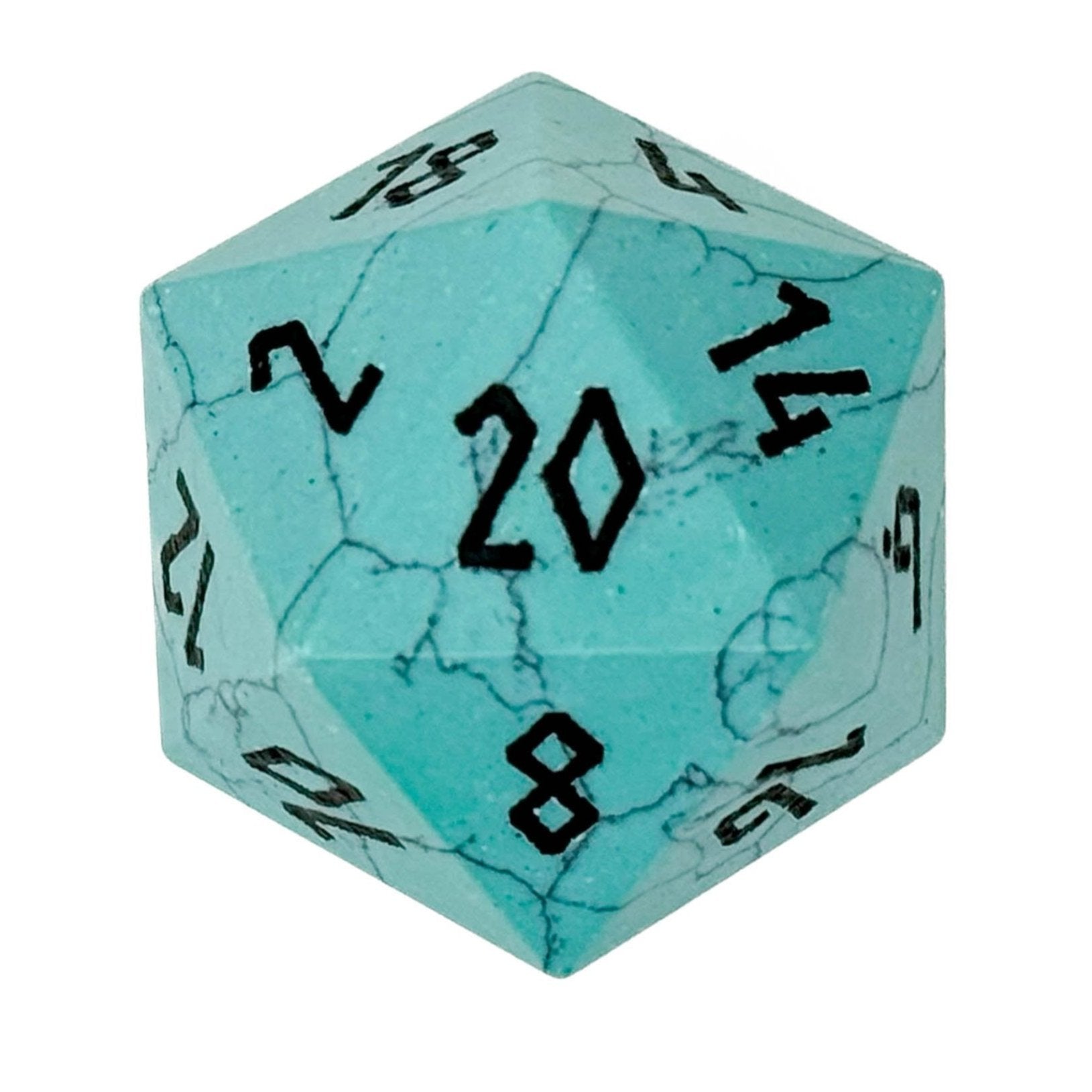 Turquoise - Boulder® 30mm Gemstone Dice-Norse Foundry-Dungeons & Dragons Dice-d&d-Gem Dice-D20-Gemstone D20-Collectible D20 Dice-Giant D20 for D&D