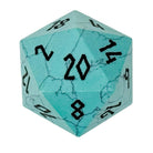 Turquoise - Boulder® 30mm Gemstone Dice-Norse Foundry-Dungeons and Dragons Dice-Gem Dice-D20-Gemstone D20-Collectible D20 Dice-Giant D20 for DnD