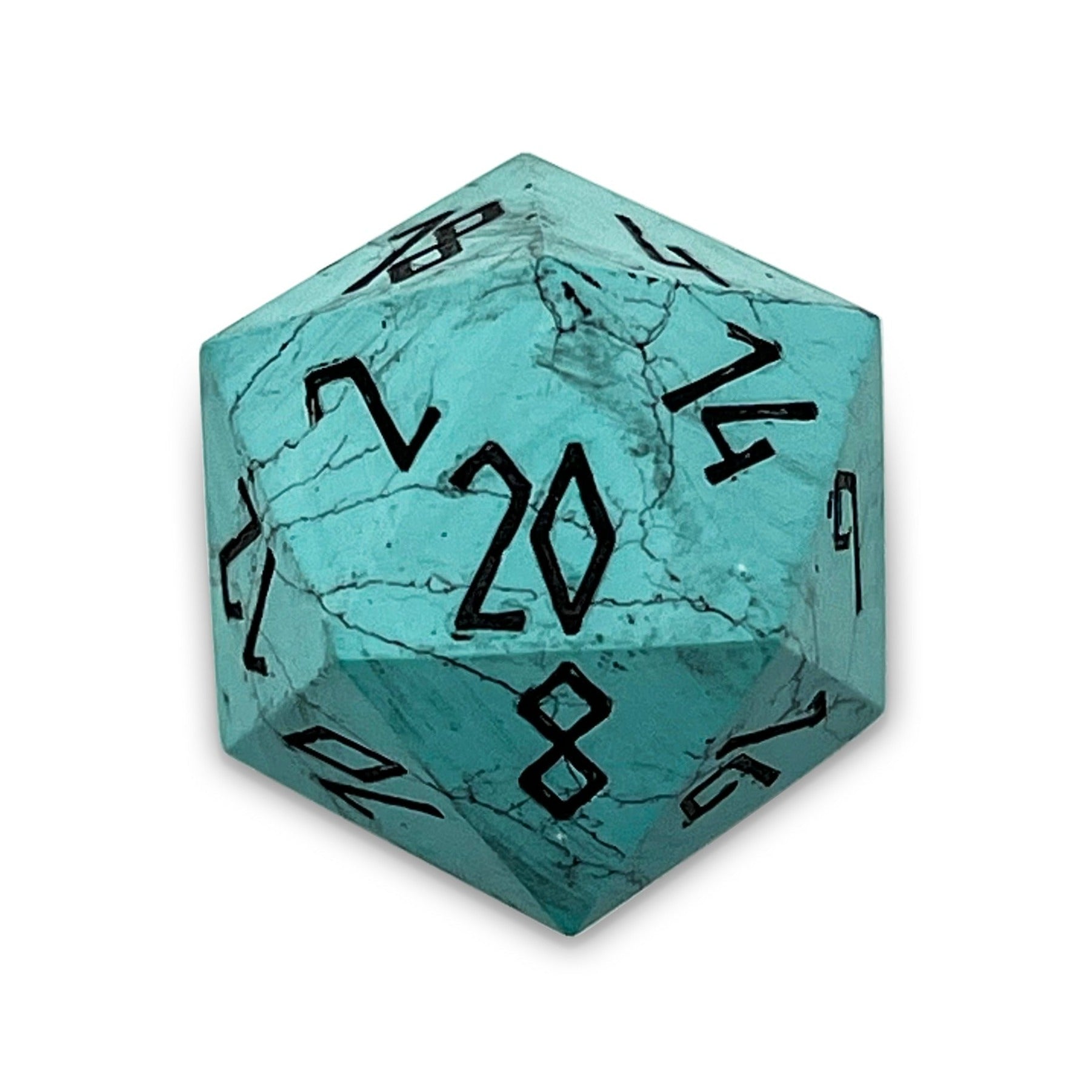 Turquoise - Single D20 Gemstone Dice-Gemstone Dice-Norse Foundry-Gemstone Dice-Dungeons and Dragons Dice-Gem Dice-DnD Dice-Gaming Dice-Perfect for Tabletop RPGs-D20