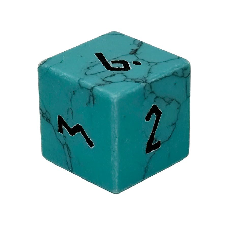 Turquoise - Single D6 Gemstone Dice-Norse Foundry-Norse Foundry-dungeons & dragons-d&d dice-rpg d6-gemstone d6-d&d-d6-perfect for tabletop rpgs