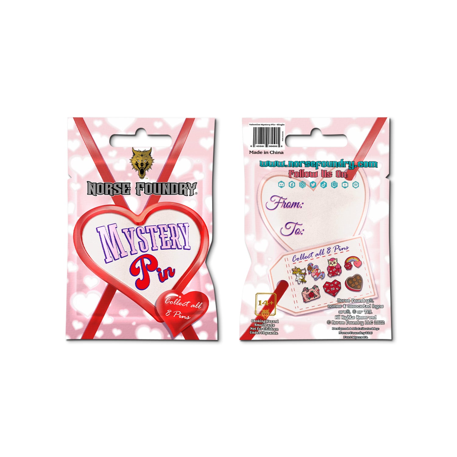 Valentines Mystery Pin - Case of 20-Enamel Pin-Norse Foundry-D&D Enamel Pin-D&D Pin-Dungeons and Dragons Enamel Pin-D&D Accessories