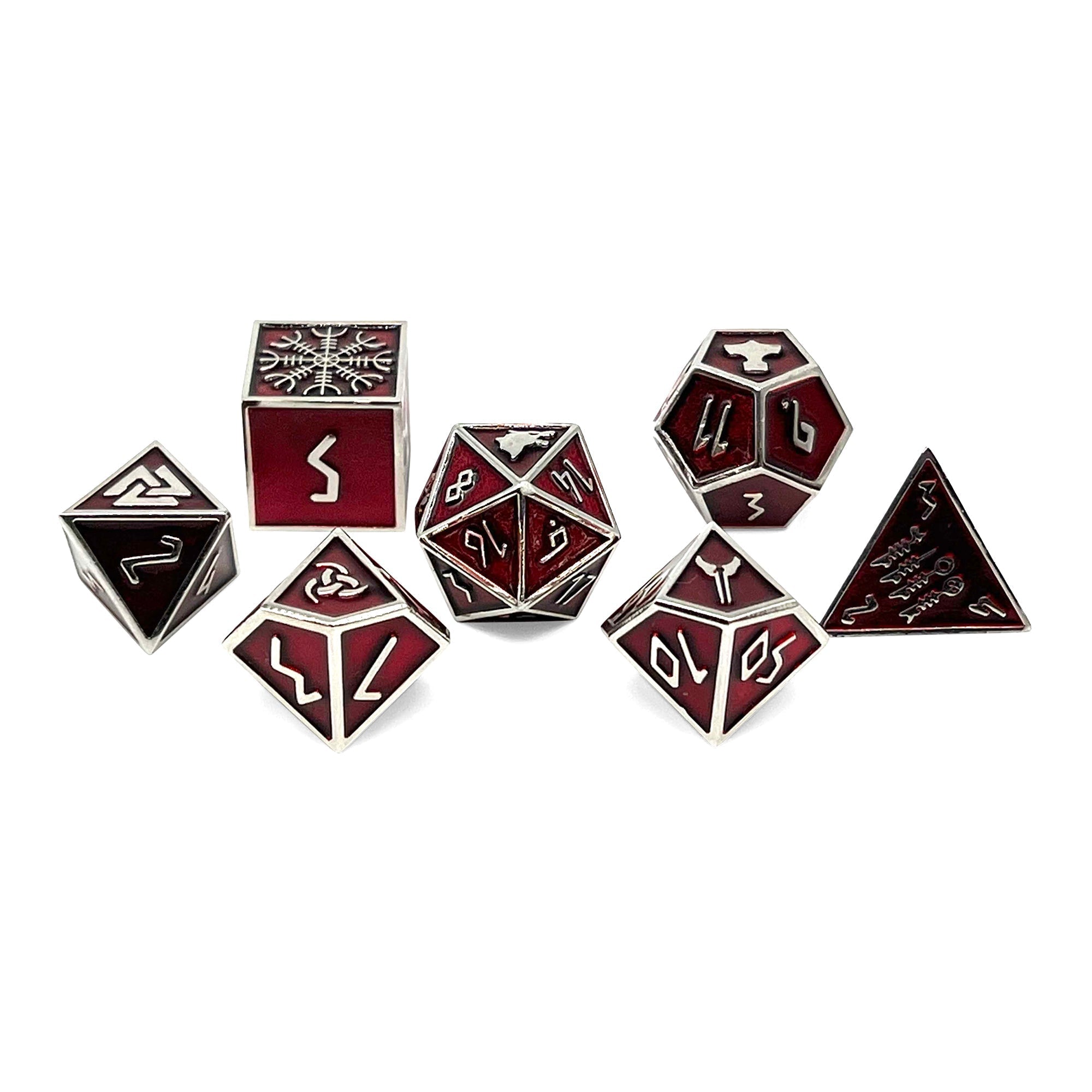Vampire Blood - Norse Themed Metal Dice Set-Zinc Alloy Dice-Norse Foundry-Dungeons and Dragons-DND Dice-D20-Metal Dice Set-DND-D&D Metal Dice Set-Perfect for Tabletop RPGs