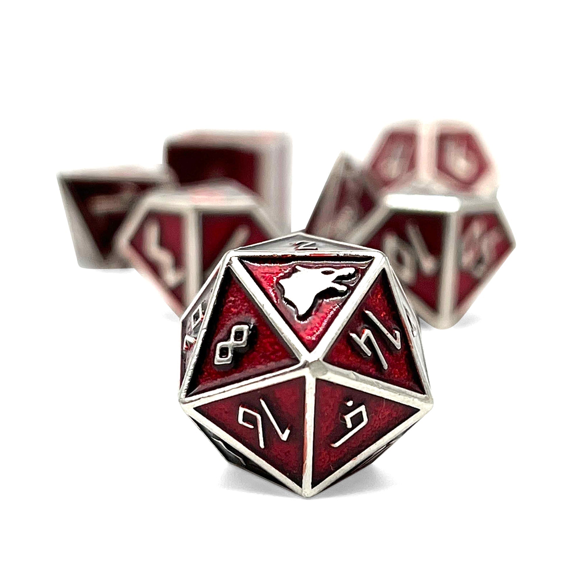 Vampire Blood - Norse Themed Metal Dice Set-Zinc Alloy Dice-Norse Foundry-Dungeons and Dragons-DND Dice-D20-Metal Dice Set-DND-D&D Metal Dice Set-Perfect for Tabletop RPGs