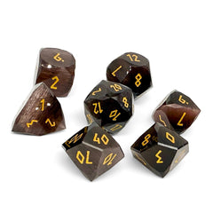 Violet Cat’s Eye - 7 Piece RPG Set Glass Wondrous Cut Dice