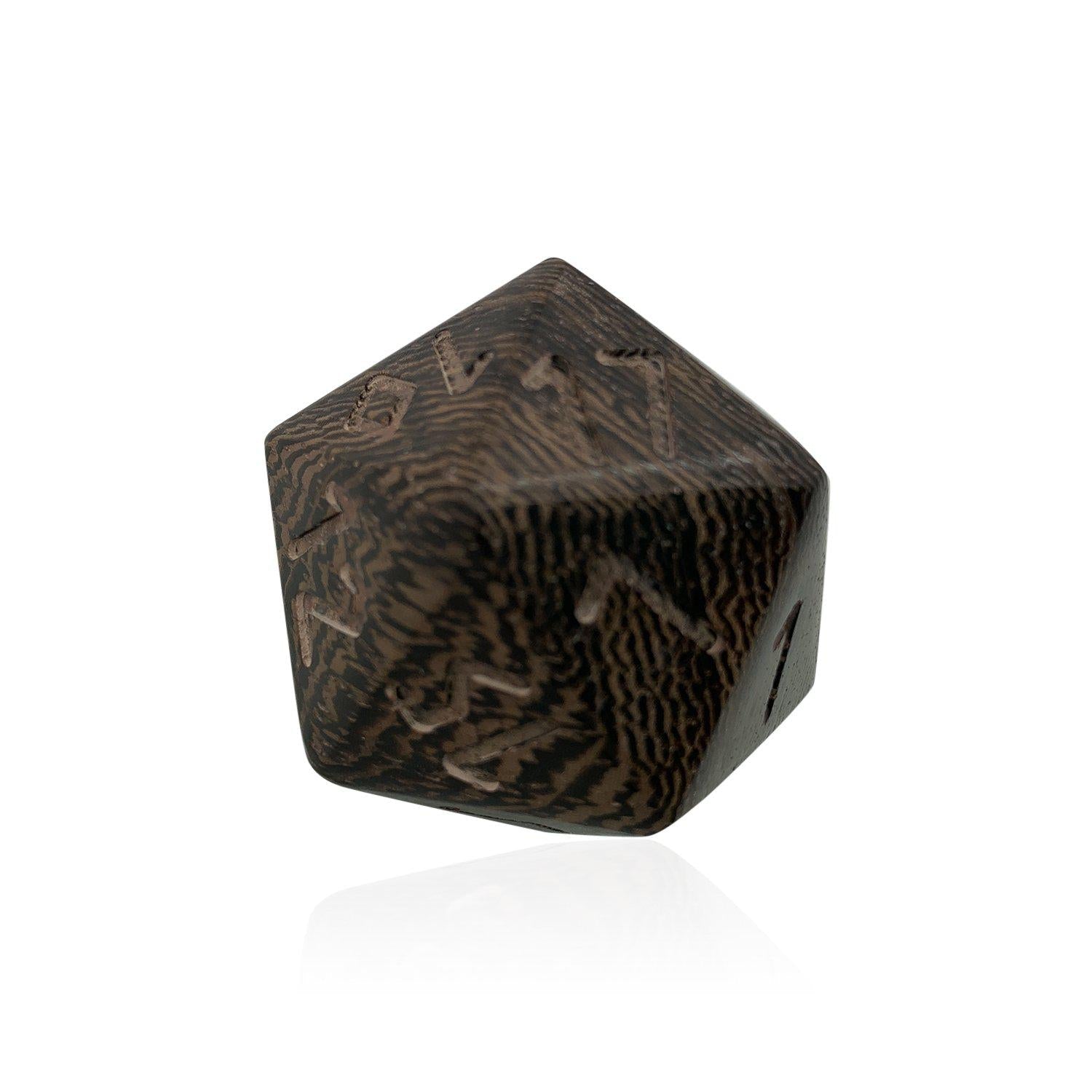 Wenge - Boulder® 45mm Wooden Dice-Dice-Norse Foundry-Norse Foundry-dungeons & dragons-d&d dice-rpg dice-d20-wood dice-d&d-boulder-perfect for tabletop rpgs