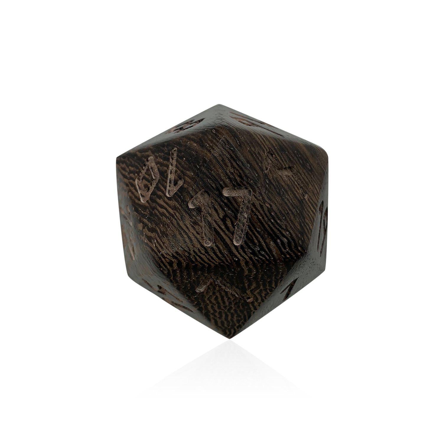 Wenge - Boulder® 45mm Wooden Dice-Dice-Norse Foundry-Norse Foundry-dungeons & dragons-d&d dice-rpg dice-d20-wood dice-d&d-boulder-perfect for tabletop rpgs
