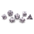 White Howlite - 7 Piece RPG Set Gemstone Dice-Gemstone Dice-Norse Foundry-Gemstone Dice-Dungeons and Dragons Dice-Gem Dice-DND Dice-Gaming Dice-Perfect for Tabletop RPGs-Dice Set