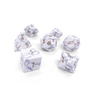 White Howlite - 7 Piece RPG Set Gemstone Dice-Gemstone Dice-Norse Foundry-Gemstone Dice-Dungeons and Dragons Dice-Gem Dice-DND Dice-Gaming Dice-Perfect for Tabletop RPGs-Dice Set