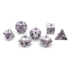 White Howlite - 7 Piece RPG Set Gemstone Dice-Gemstone Dice-Norse Foundry-Gemstone Dice-Dungeons & Dragons Dice-Gem Dice-DnD Dice-Gaming Dice-Perfect for Tabletop RPGs-Dice Set
