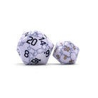 White Howlite - Boulder® 30mm Gemstone Dice-Boulder-Norse Foundry-Dungeons and Dragons Dice-Gem Dice-D20-Gemstone D20-Collectible D20 Dice-Giant D20 for DnD